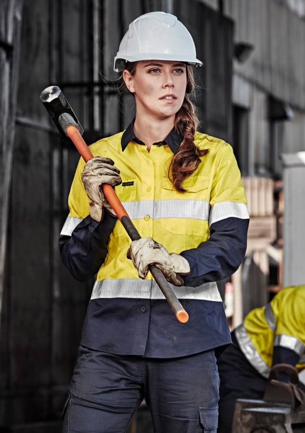 Womens Rugged Cooling HI Vis Taped Long Sleeve Shirt Promotional Products, Corporate Gifts and Branded Apparel